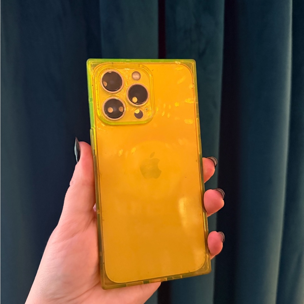 Yellow-Green square rectangle Phone Case - Picture 5 of 6